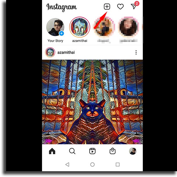 plus + button post GIFs to Instagram