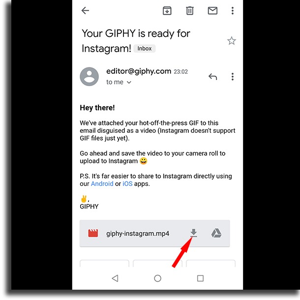 download from email post GIFs to Instagram