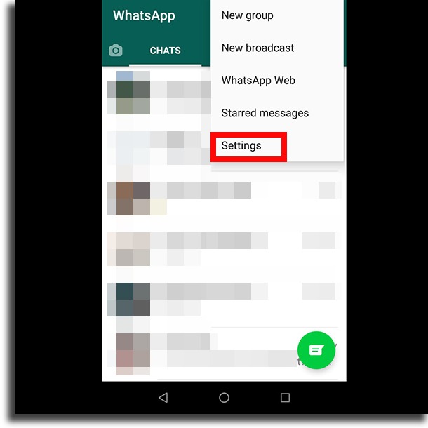Settings add link to WhatsApp Status