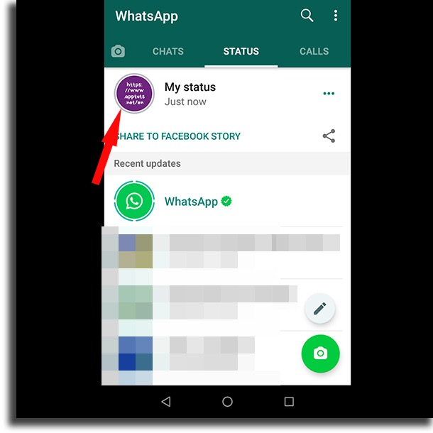 See just posted status add link to WhatsApp Status