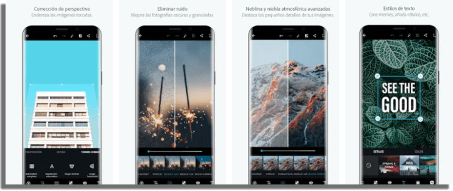 Photoshop Express aplicaciones de cámara para mejorar tus fotos en Android