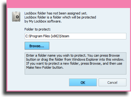 click ok to select folder block apps on Windows