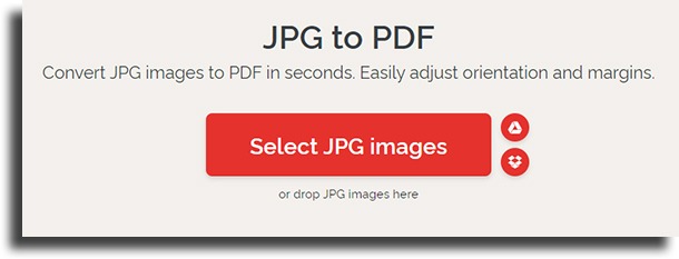 ILovePDF Convertir fotos en PDF