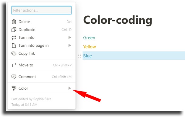 Color-code your blocks notion tips and tricks