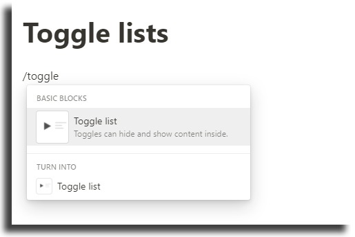 Create toggle lists notion tips and tricks