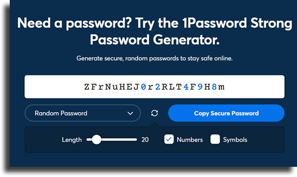 password generation 1Password vs browser passwords