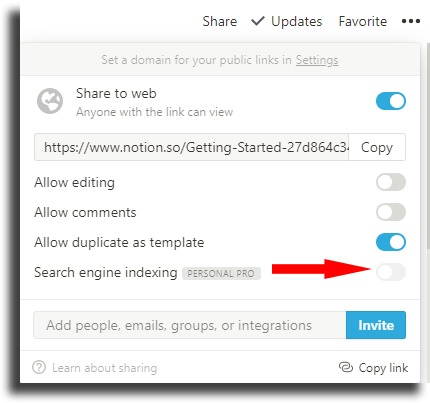 Allow indexing in search services notion tips and tricks