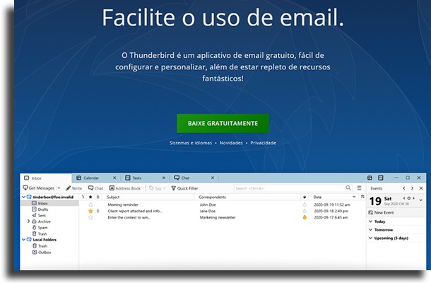 Thunderbird apps de e-mail para Windows