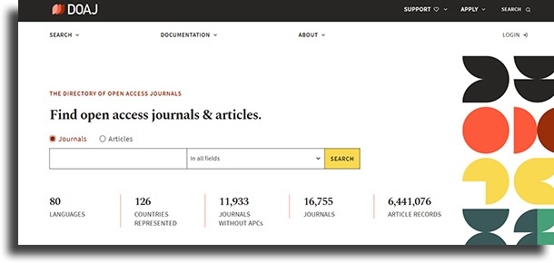 Directory of Open Access Journals motores de busca para navegar na deep web