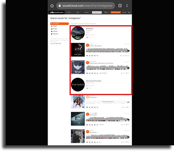 search results download music from SoundCloud