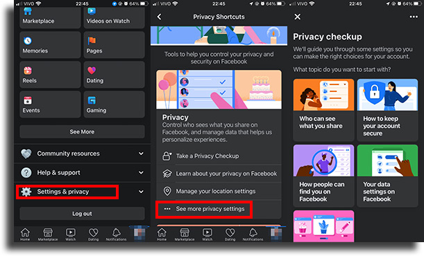 enable privacy features on facebook on mobile 