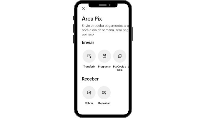 App Nubank: Área Pix