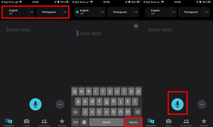 how to translate text with the translate app