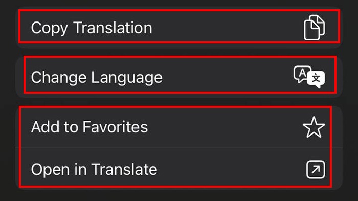 options for translation