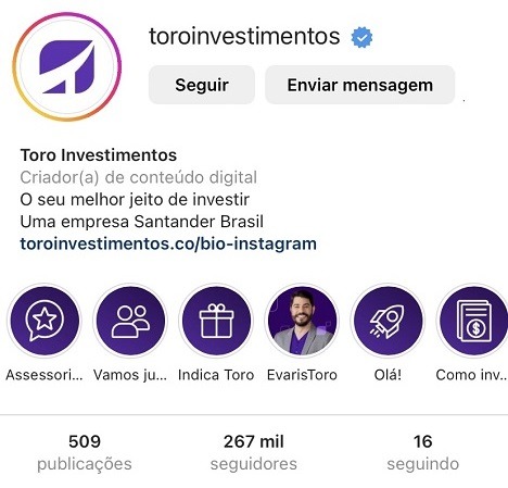 Toro Investimentos - Perfis de Finanças no Instagram