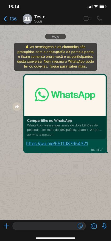 Criar o link direto do WhatsApp 