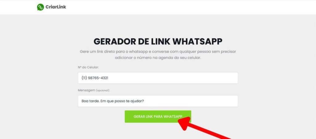 GerarLink para whatsapp