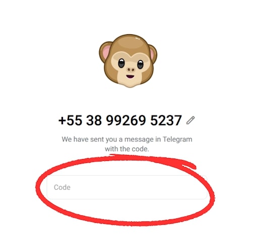 Código para entrar no Telegram sem instalar nada