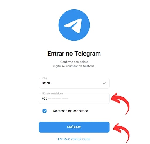 Entrando no Telegram proximo