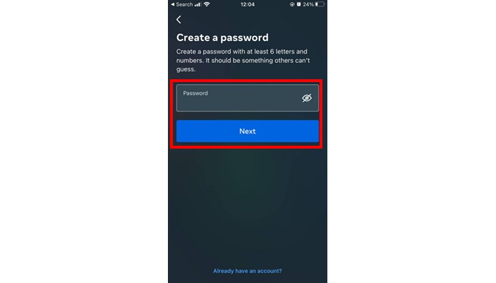 create password How to use Instagram