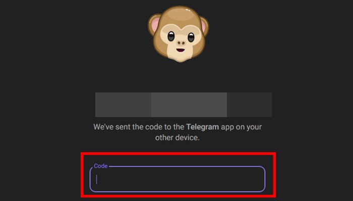 type in code use Telegram without installing anything