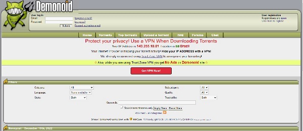 Demonoid torrent websites