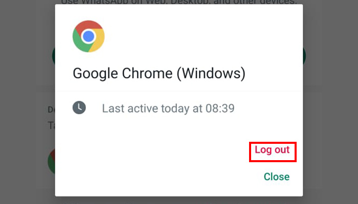 tap log out How to know if WhatsApp has been cloned