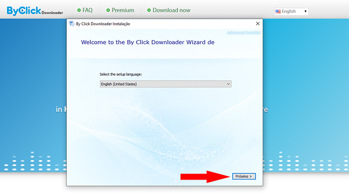 Hit next and follow the steps how to use ByClick Downloader