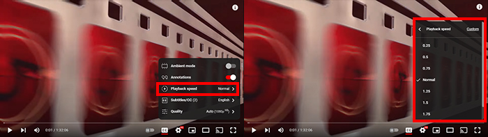 Change speed How to watch movies on YouTube